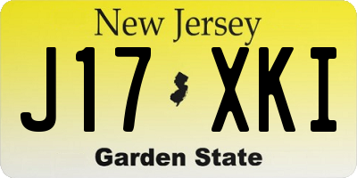 NJ license plate J17XKI