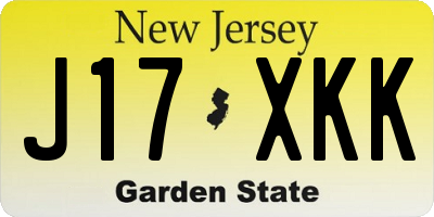 NJ license plate J17XKK