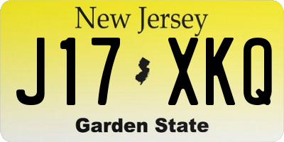 NJ license plate J17XKQ