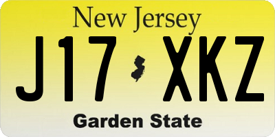 NJ license plate J17XKZ