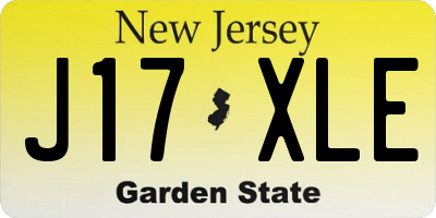 NJ license plate J17XLE