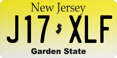 NJ license plate J17XLF