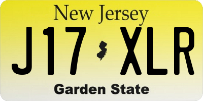NJ license plate J17XLR