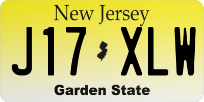 NJ license plate J17XLW