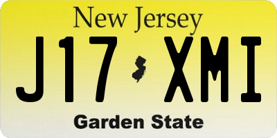 NJ license plate J17XMI