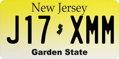 NJ license plate J17XMM