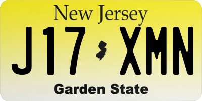 NJ license plate J17XMN