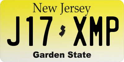 NJ license plate J17XMP