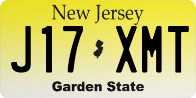 NJ license plate J17XMT
