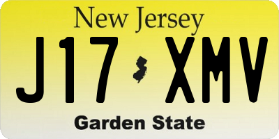 NJ license plate J17XMV