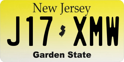 NJ license plate J17XMW