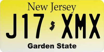 NJ license plate J17XMX