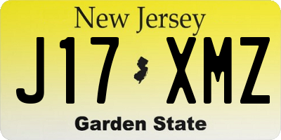 NJ license plate J17XMZ