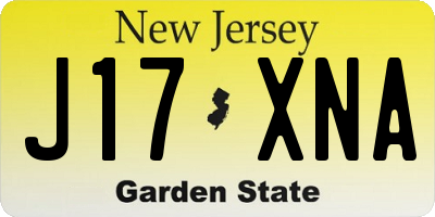 NJ license plate J17XNA