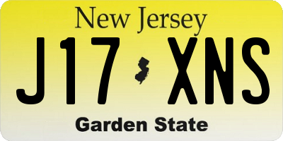 NJ license plate J17XNS