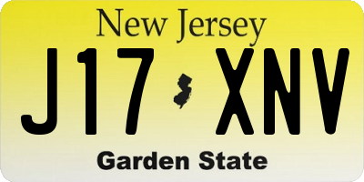 NJ license plate J17XNV