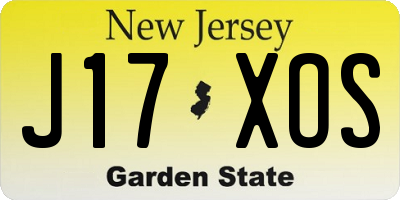 NJ license plate J17XOS