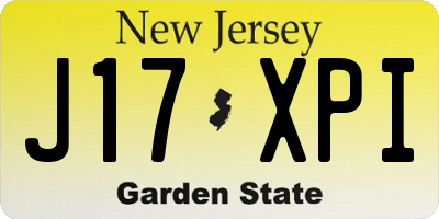 NJ license plate J17XPI