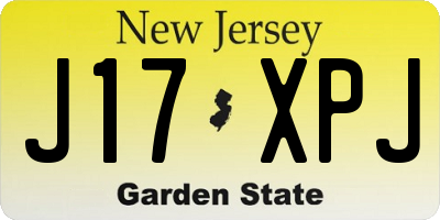 NJ license plate J17XPJ