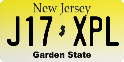 NJ license plate J17XPL