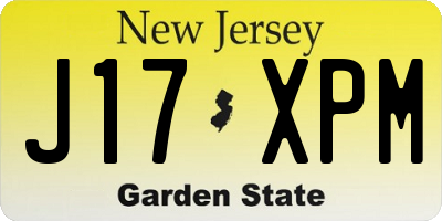 NJ license plate J17XPM