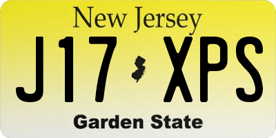 NJ license plate J17XPS
