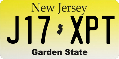 NJ license plate J17XPT