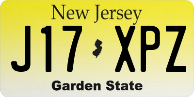 NJ license plate J17XPZ