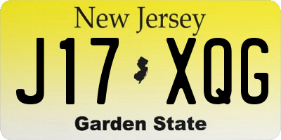 NJ license plate J17XQG