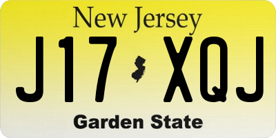 NJ license plate J17XQJ