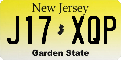 NJ license plate J17XQP