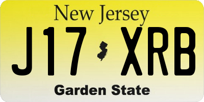 NJ license plate J17XRB