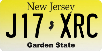 NJ license plate J17XRC