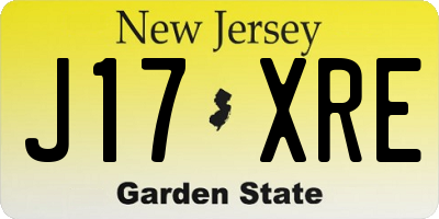 NJ license plate J17XRE