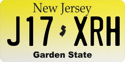 NJ license plate J17XRH