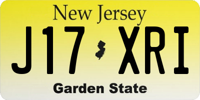 NJ license plate J17XRI