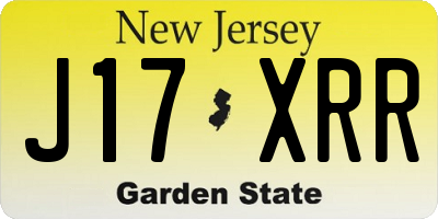NJ license plate J17XRR