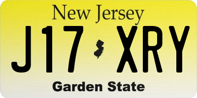 NJ license plate J17XRY