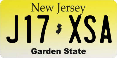 NJ license plate J17XSA