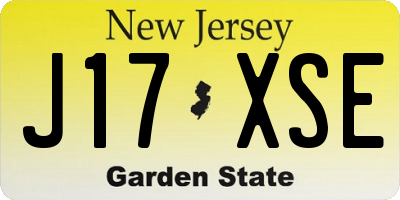 NJ license plate J17XSE
