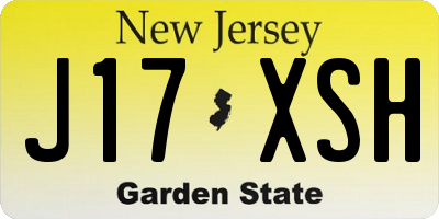 NJ license plate J17XSH