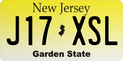 NJ license plate J17XSL