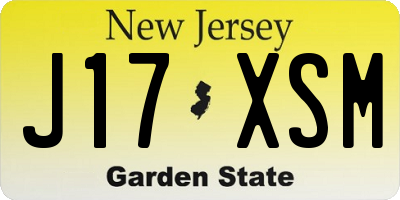 NJ license plate J17XSM