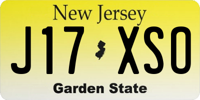 NJ license plate J17XSO