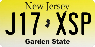 NJ license plate J17XSP