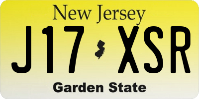 NJ license plate J17XSR