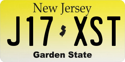 NJ license plate J17XST
