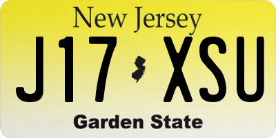 NJ license plate J17XSU