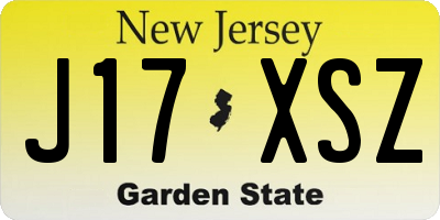 NJ license plate J17XSZ