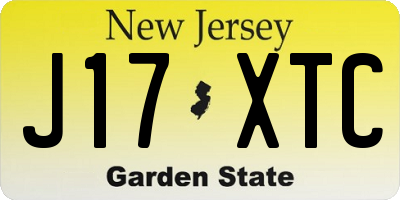 NJ license plate J17XTC